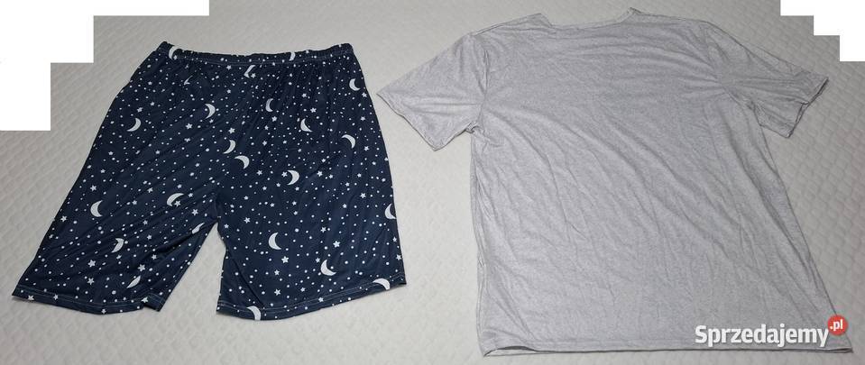 Piżama męska komplet spodenki koszulka Tshirt Czeladź