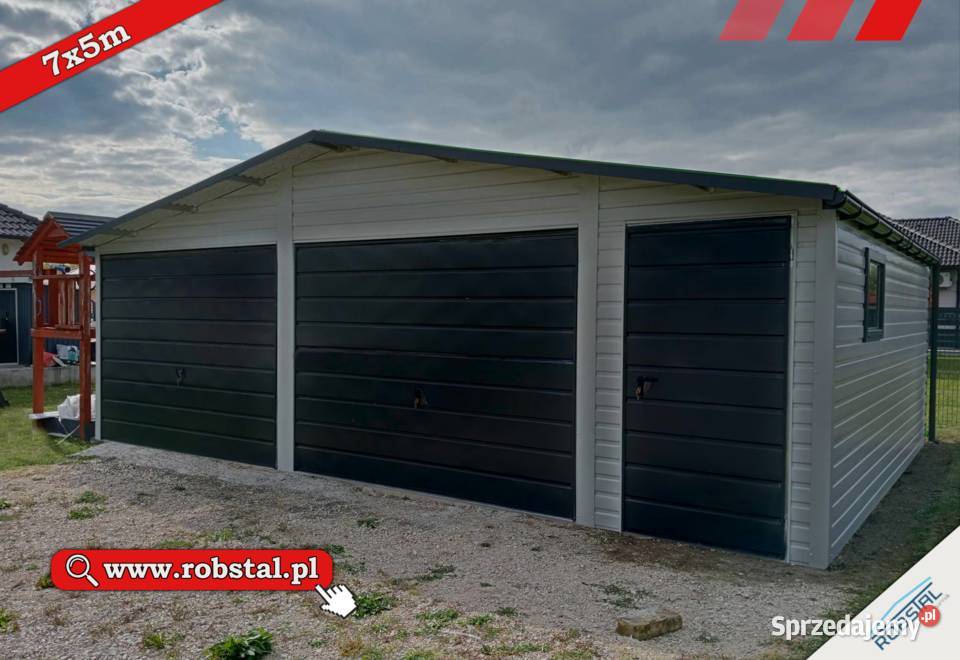Garaz Do Wynajecia Piotrkow Tryb Garaż Blaszany Blaszak 7x5m Biały RAL od Producenta Piotrków