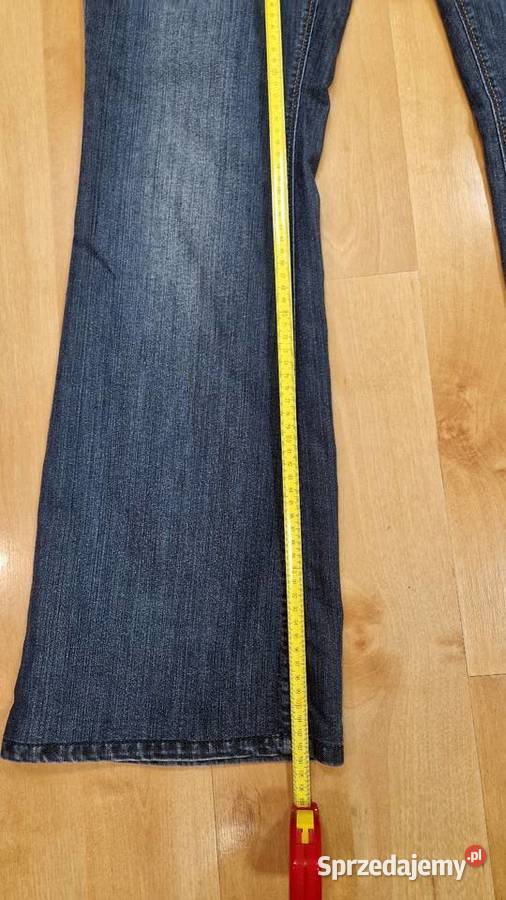 Spodnie dżinsy marki MAC 34 szerokie nogawki Bez wzoru