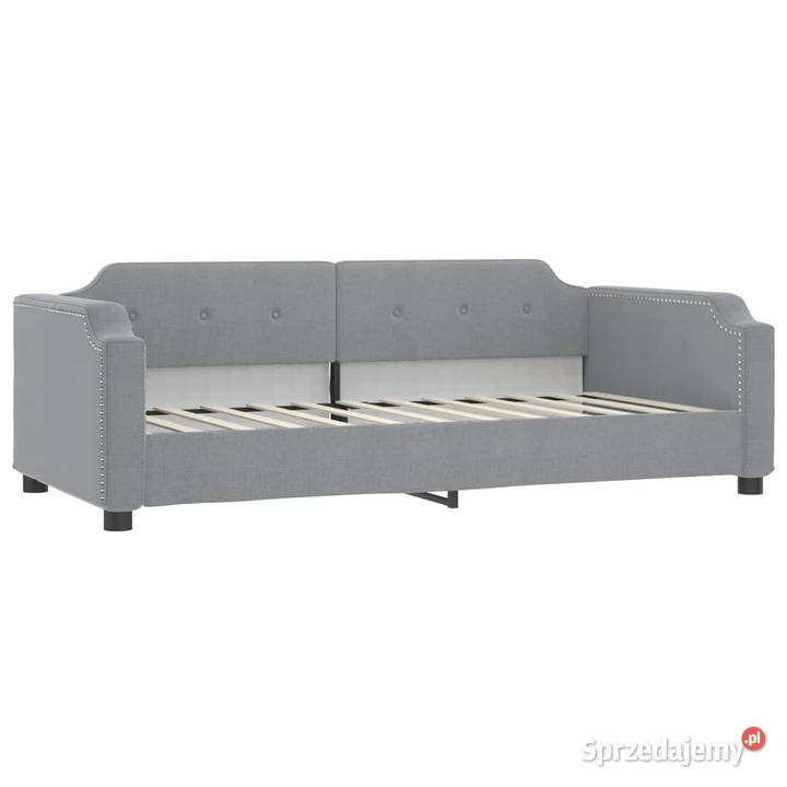 Sofa z materacem do spania jasnoszara tkanina Warszawa