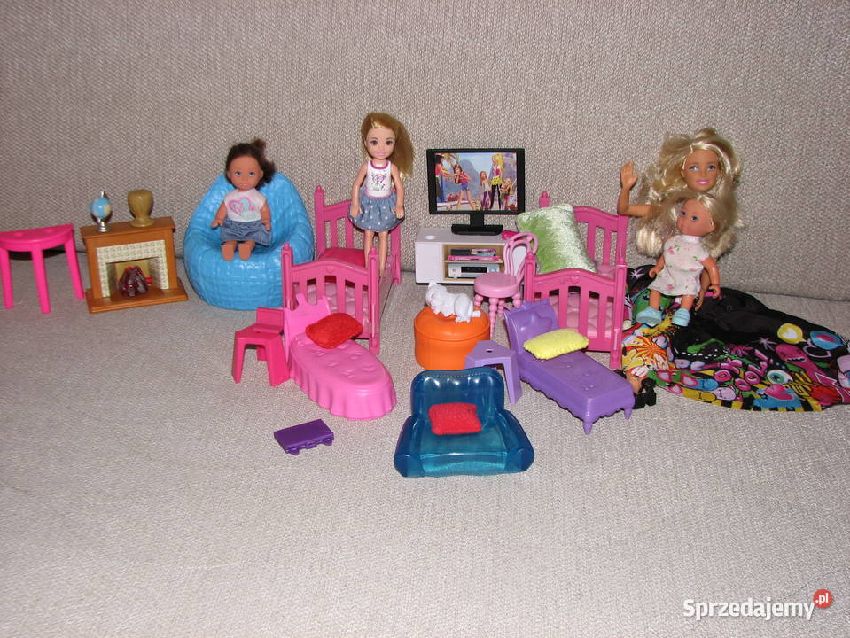 Barbie mega duży zestaw lalki zwierzęta meble Wrocław