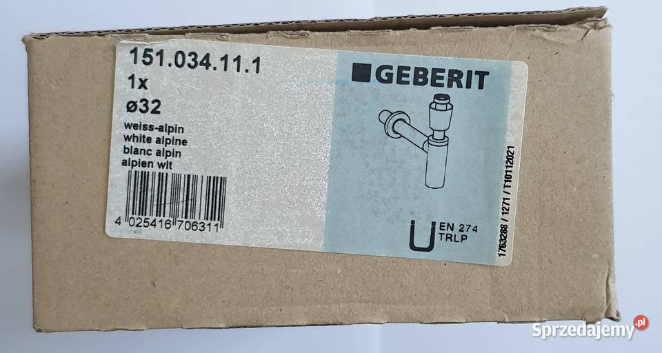 GEBERIT Syfon Umywalkowy R 1 14 x 32 mm Biały Syfony śląskie sprzedam