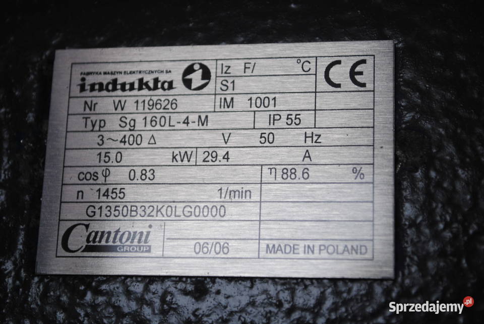 Silnik elektryczny 15kw 1455obrmin Firmy INDUKTA