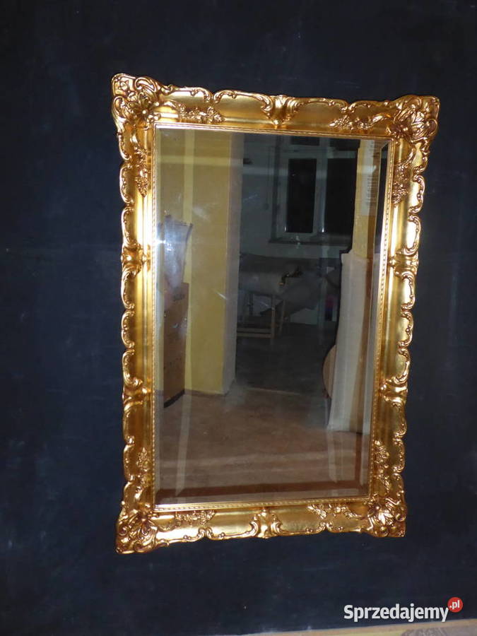 KRYSZTAŁOWE LUSTRO W ZŁOTEJ RAMIE Ostróda