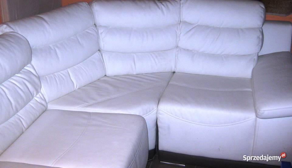 biały skórzany narożnik