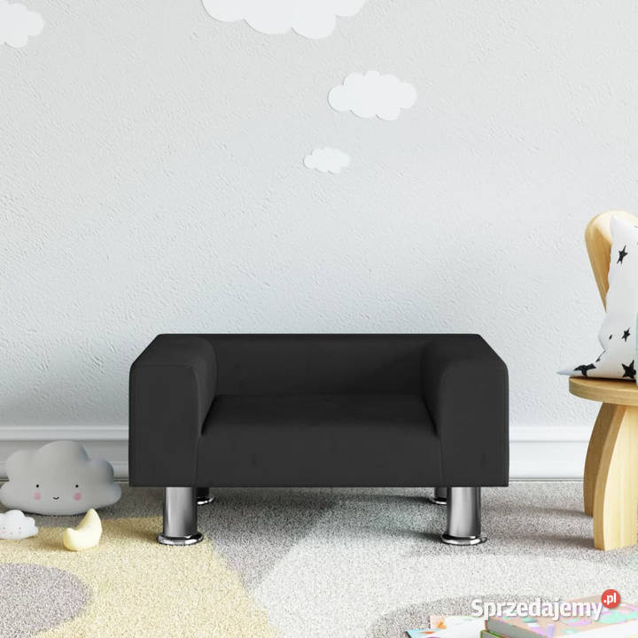 Sofa dzieci czarna 50x40x265 aksamitna WM3196340 Warszawa