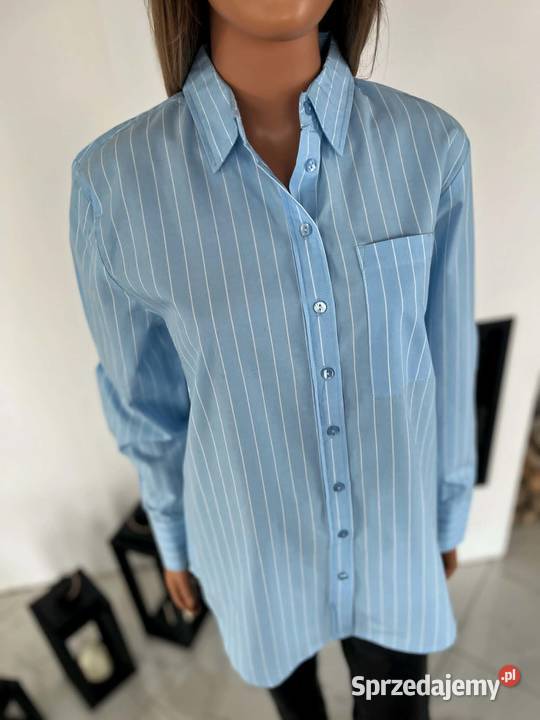 Niebieska koszula w paski Rainbow S 36 Bluzki i koszule Augustówka sprzedam