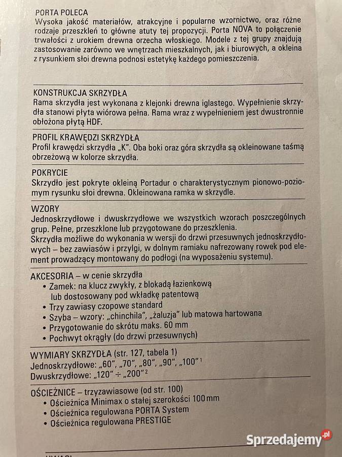 Drzwi Porta NOVA model 63 lewe 80 dolnośląskie Jawor