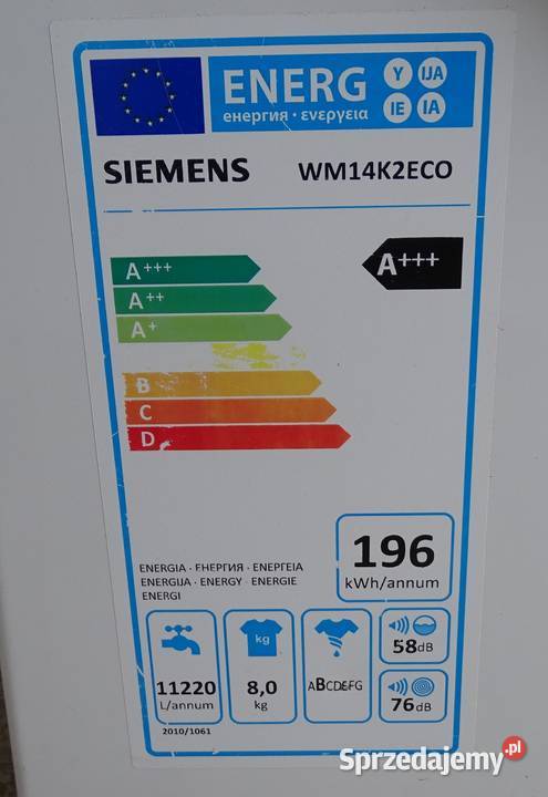 Pralka SIEMENS iSensoric A 8 GWARANCJA DUŻY Miękowo