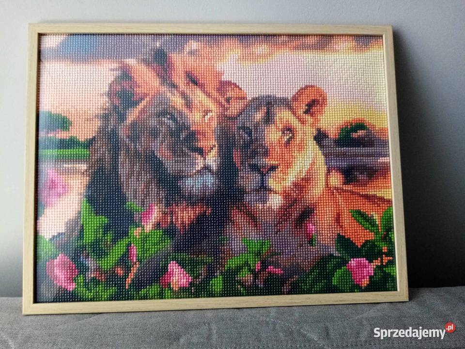 Lwia rodzinka haft diamentowy Jarocin sprzedam