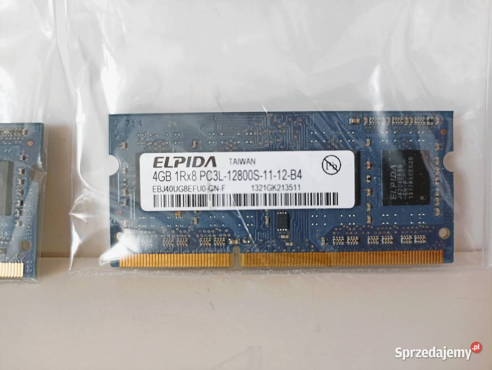 Pamięci Elpida DDR3 2x4GB PC312800 1600MHz stan Bełchatów