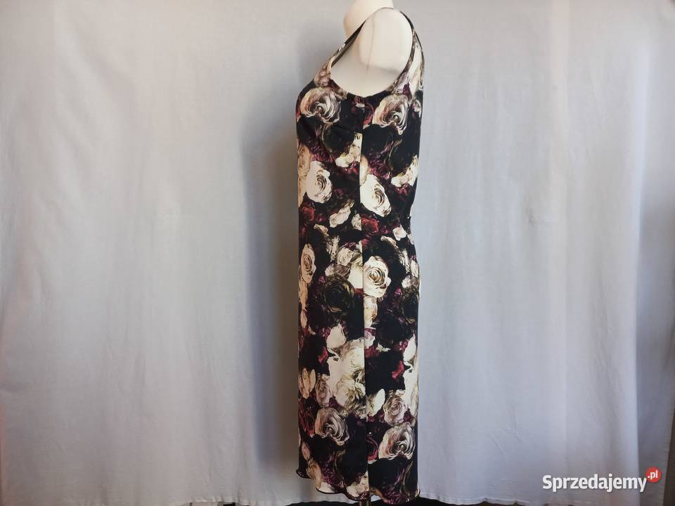 Sukienka czarna KWIATY kolor r 3840 NOWA