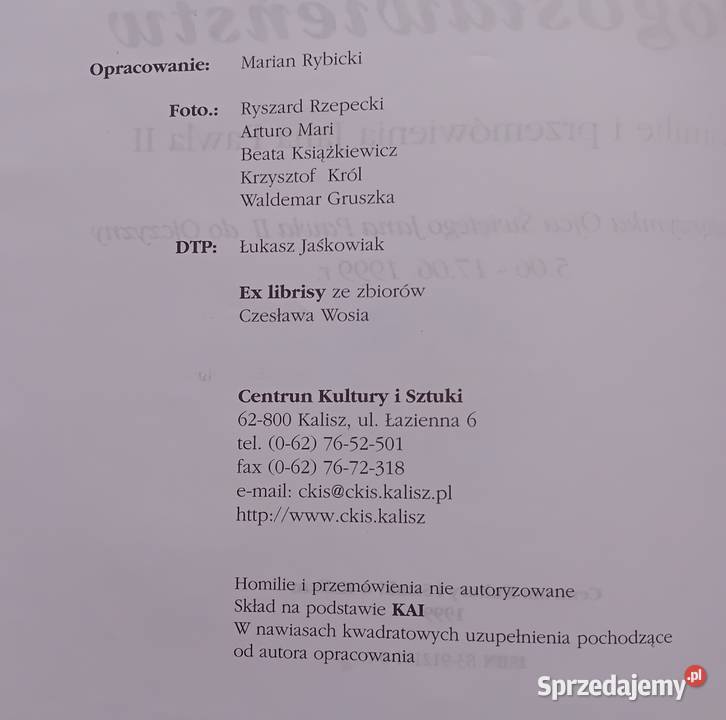 Pielgrzym błogosławieństw Homilie i przemówienia sprzedam