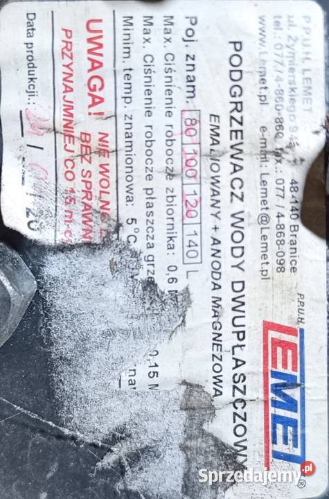 Podgrzewacz wody 140 L Dom i Ogród Łęg Tarnowski