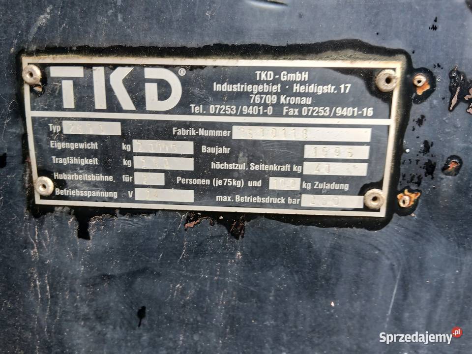 Podnośnik TDK 2600 Szczecin