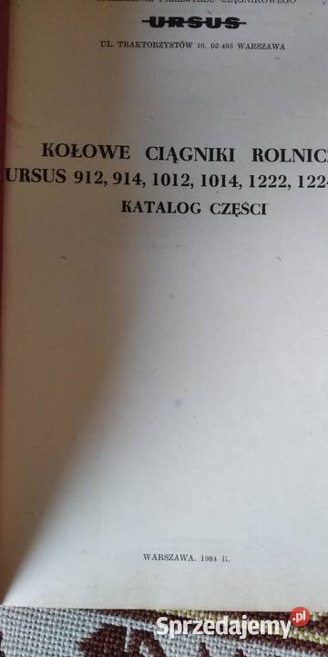 Katalog Ursus 912 914 1012 1014 1222 1224 1614 Lublin sprzedam