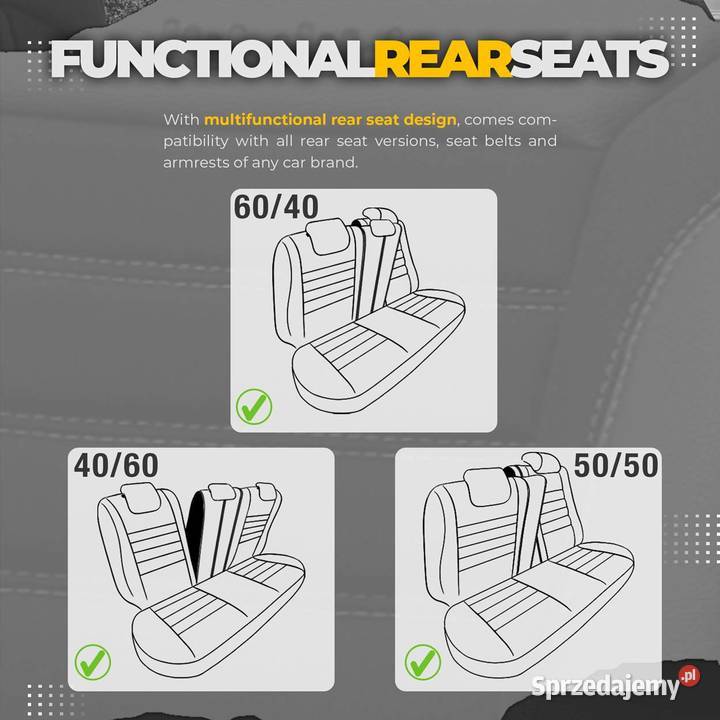 Pokrowce samochodowe komplet pokrowców jakość Gniezno sprzedam