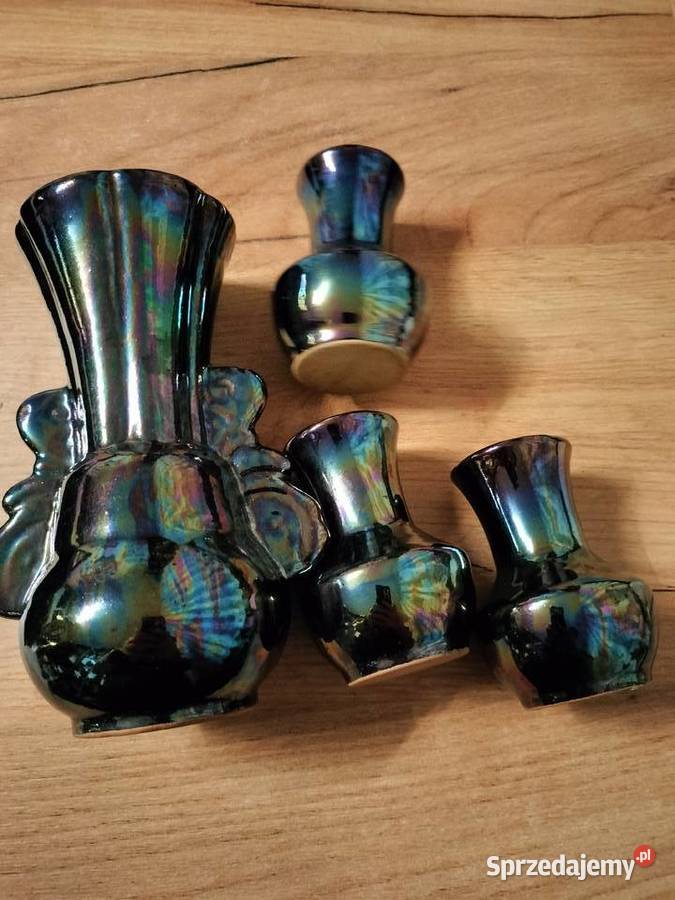 Wazony ceramiczneopalizujące prl zestaw Choszczno