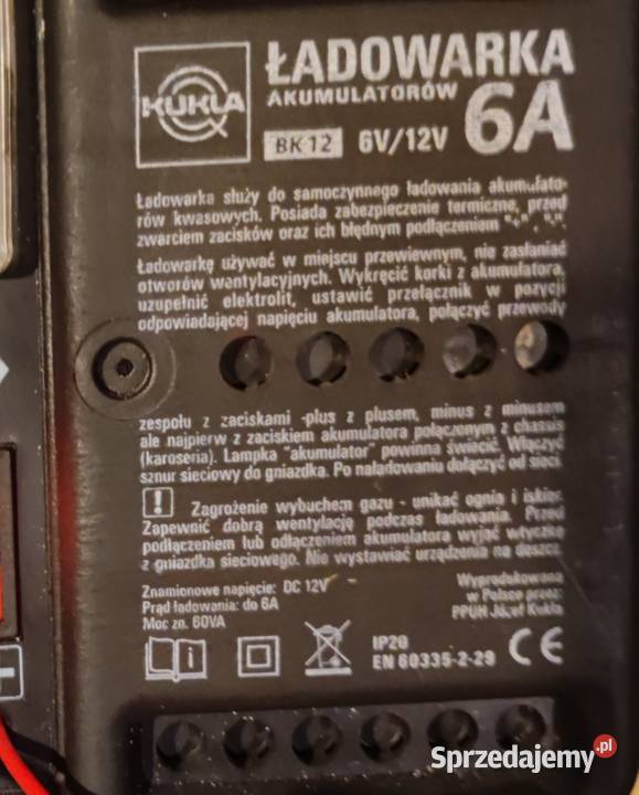 Ładowarka akumulatorów prostownik 6V 12V6A Ładowarki samochodowe sprzedam
