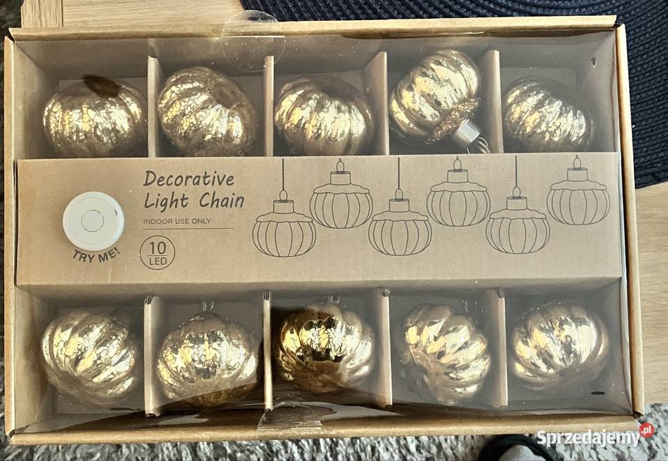 Łańcuch LED 320 10 Lampek DynieŻołędzie Ciepła