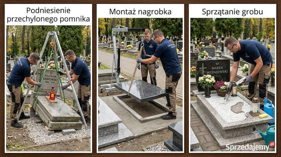 Naprawa uszkodzonych nagrobków Cmentarz Bardzka Wrocław