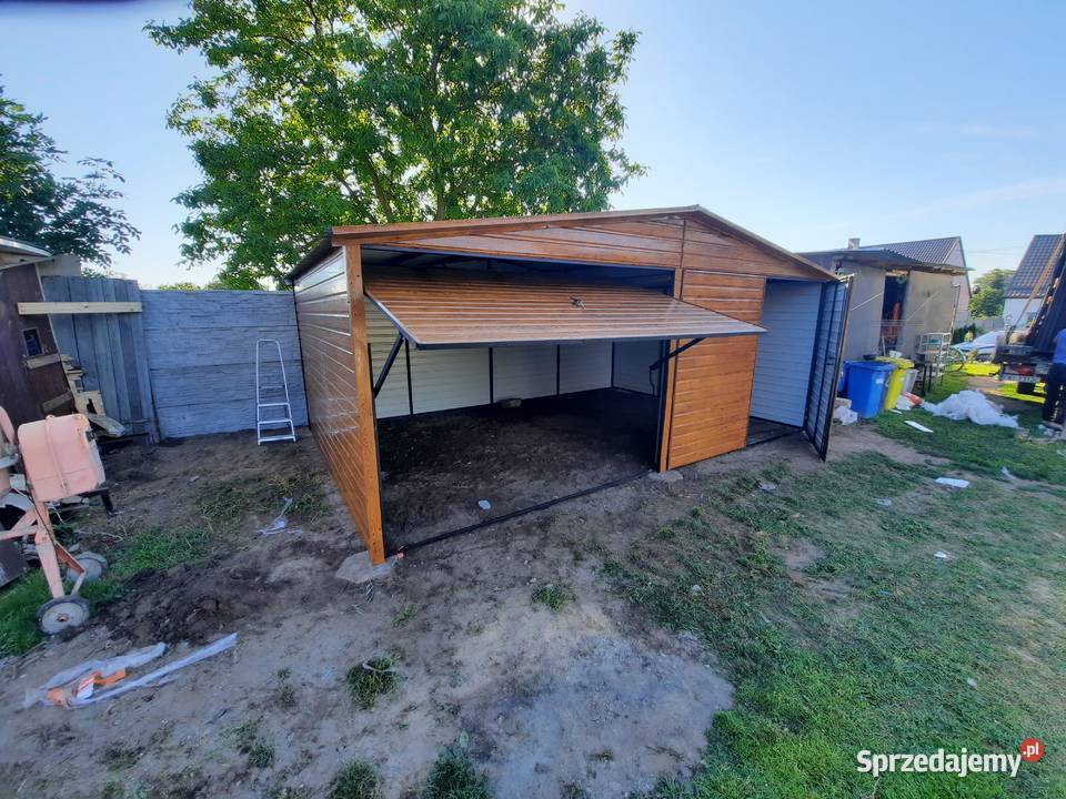 0113 GARAŻ BLASZANY Złoty Dąb Wiaty Garaże Wiata Pruszcz Gdański sprzedam