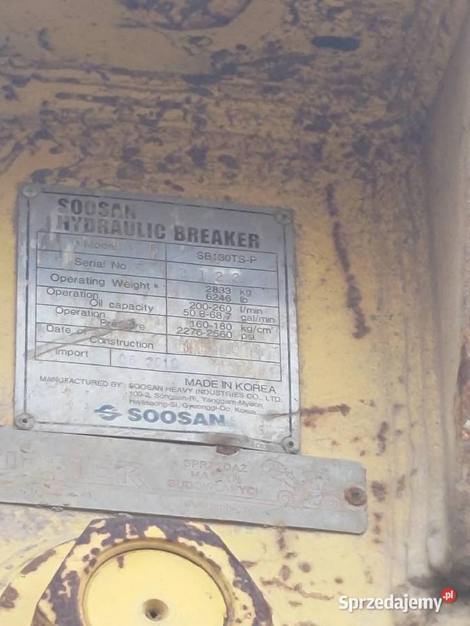Młot hydrauliczny do koparki Soosan SB130TSP Kielce