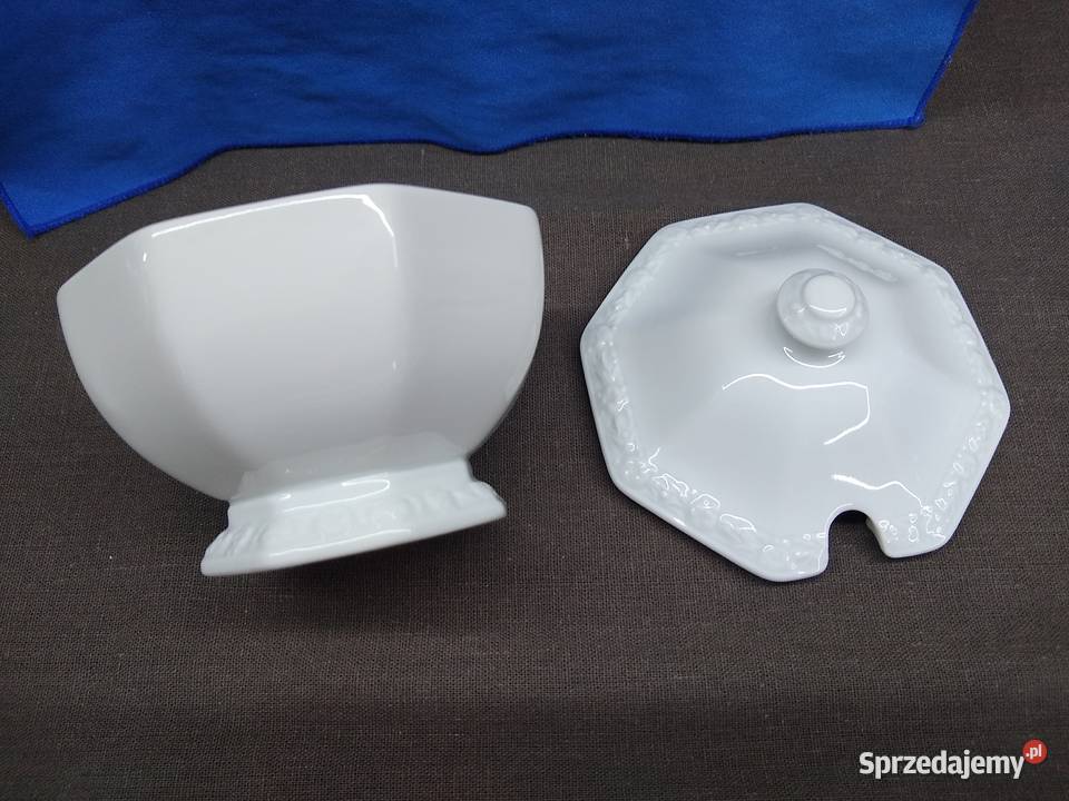 Pojemnik konfitury dodatki Rosenthal Maria Biała Porcelana i szkło Kalisz