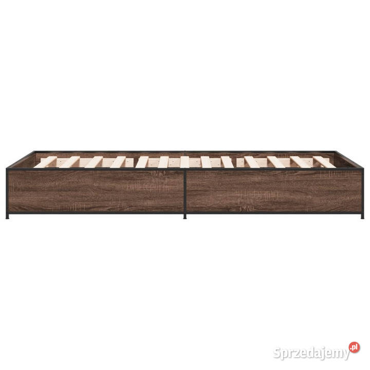Rama łóżka brązowy dąb materiał drewnopochodny 93cm