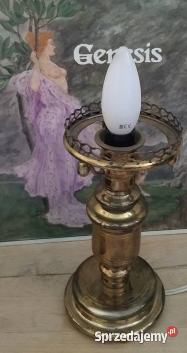 Prześliczna stara mosiężna lampka Kalisz