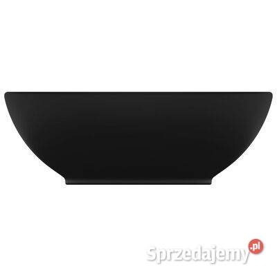 Luksusowa owalna umywalka matowa czerń 40x33