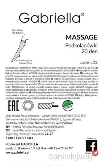 MEDICA Podkolanówki BEZUCISKOWE z efektem masażu Wołczyn