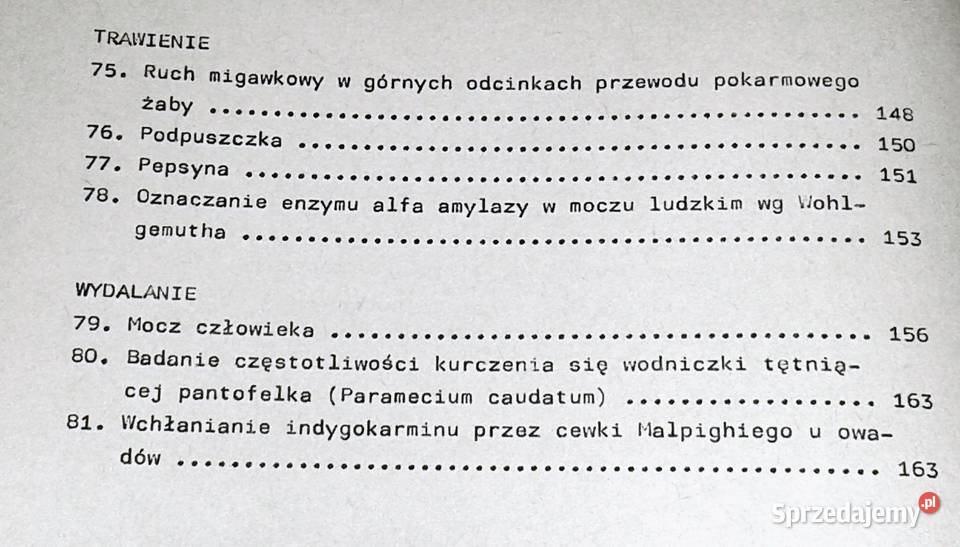 Ćwiczenia z fizjologii zwierząt studentów Rok wydania 1982 lubelskie Chełm