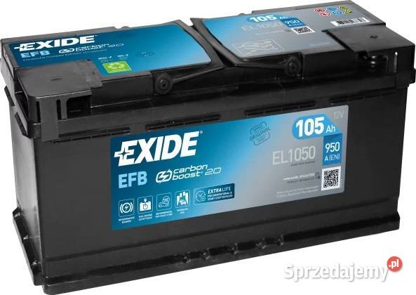 Exide Start Stop EFB 105Ah 950A PRAWY PLUS