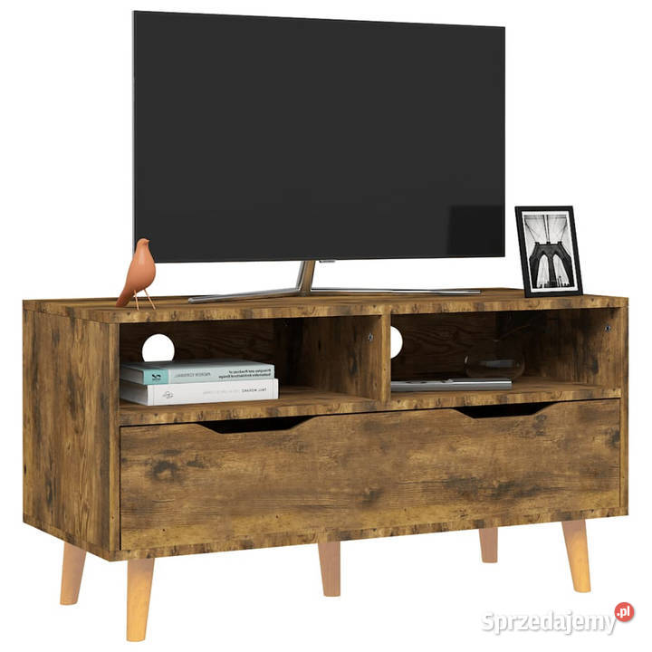 Szafka pod TV przydymiony dąb 90x40x485 WM326785