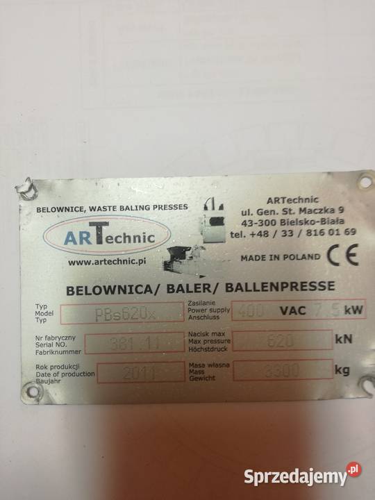 Prasa hydrauliczna pionowa ARTechnika PBs620 Sobota