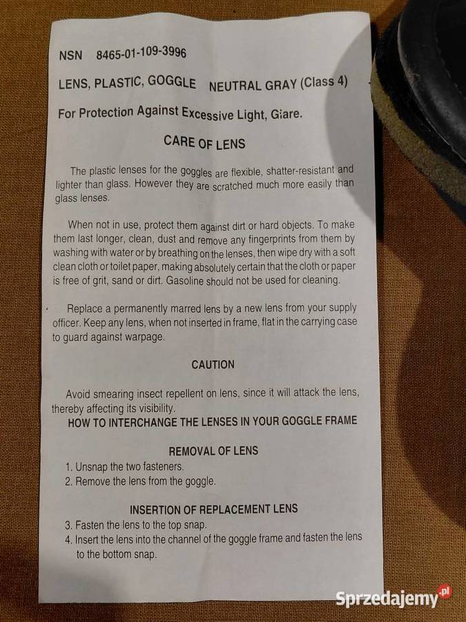 Gogle USMC SWD M1974 SUN WIND DUST