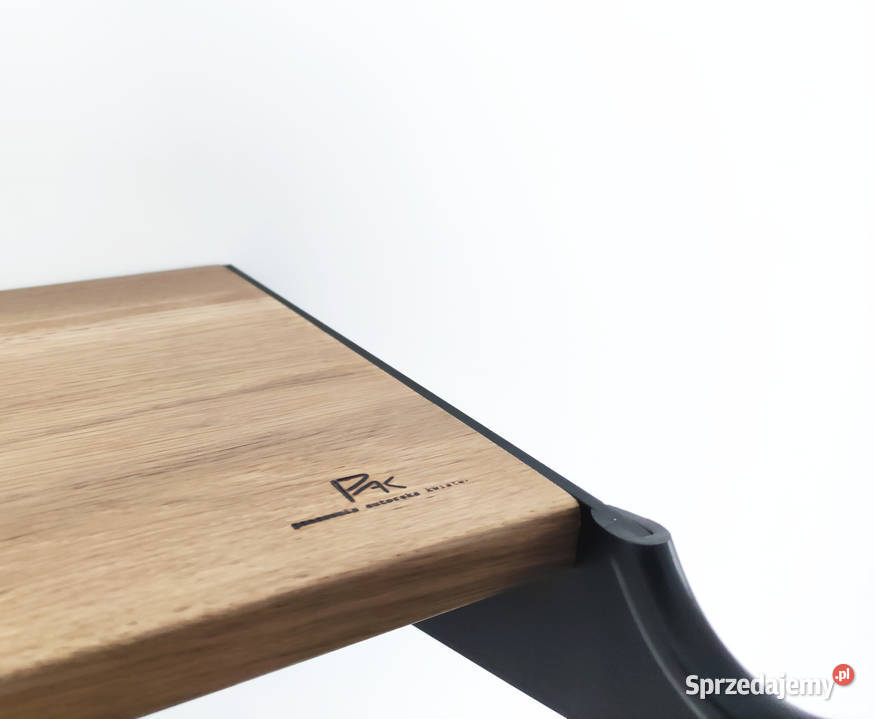 stalowy wieszak rowerowy z półką dębową LOFT Pozostałe lubelskie Lublin