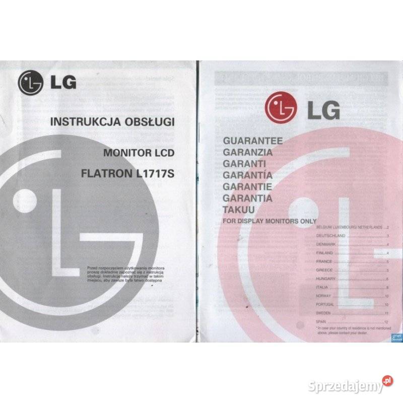 LG Monitor LCD FLATRON L1717S Instrukcje Pozostałe mazowieckie Radom
