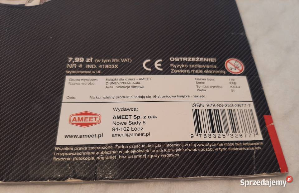 Auta Kolekcja Filmowa Ameet 2017 Książeczki Czeladź sprzedam