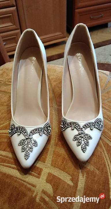 Szpilki biale ślubne Badura Czółenka Rzeszów