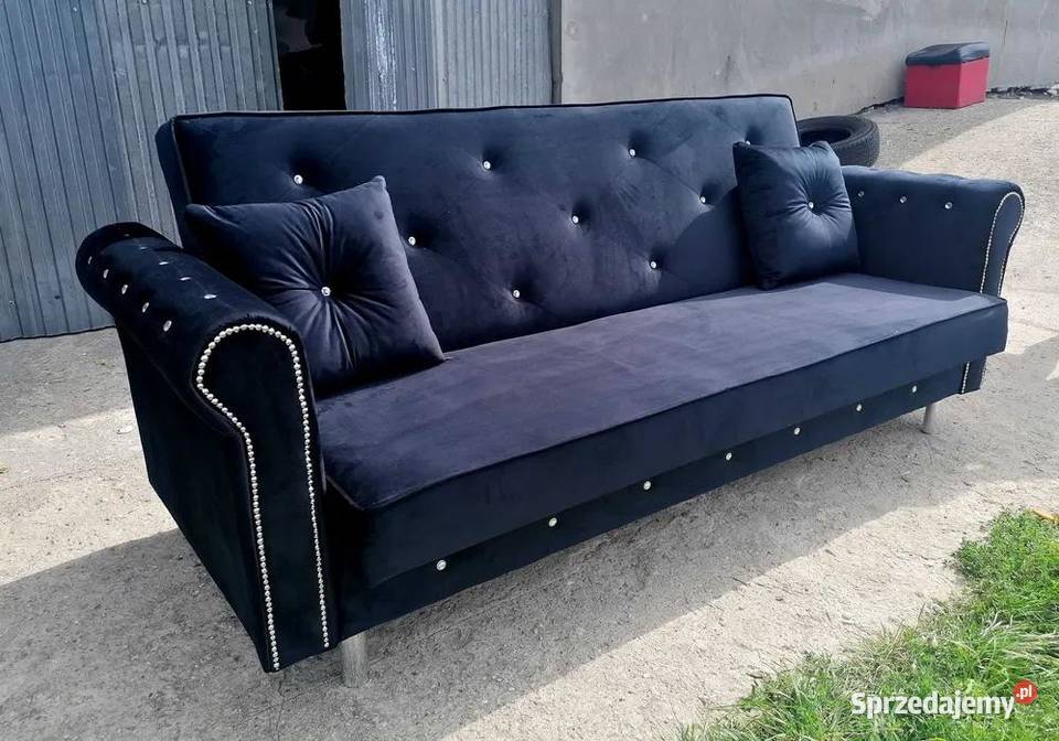 GLAMOUR kanapa z kryształkami sofa rozkładana mazowieckie Radom sprzedam