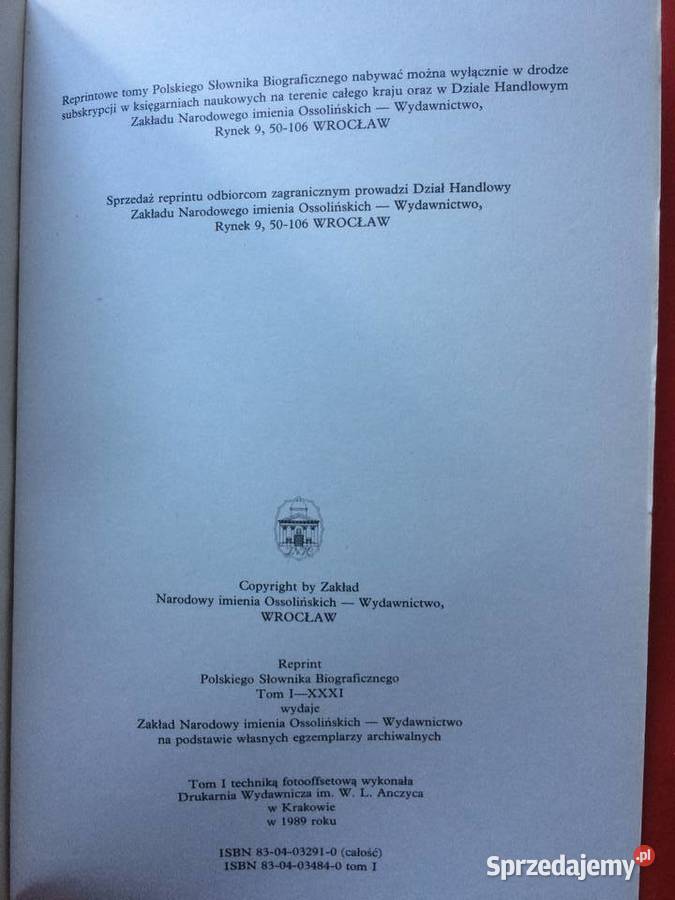 3220 Polski Słownik Biograficzny Antykwariat Szczecin