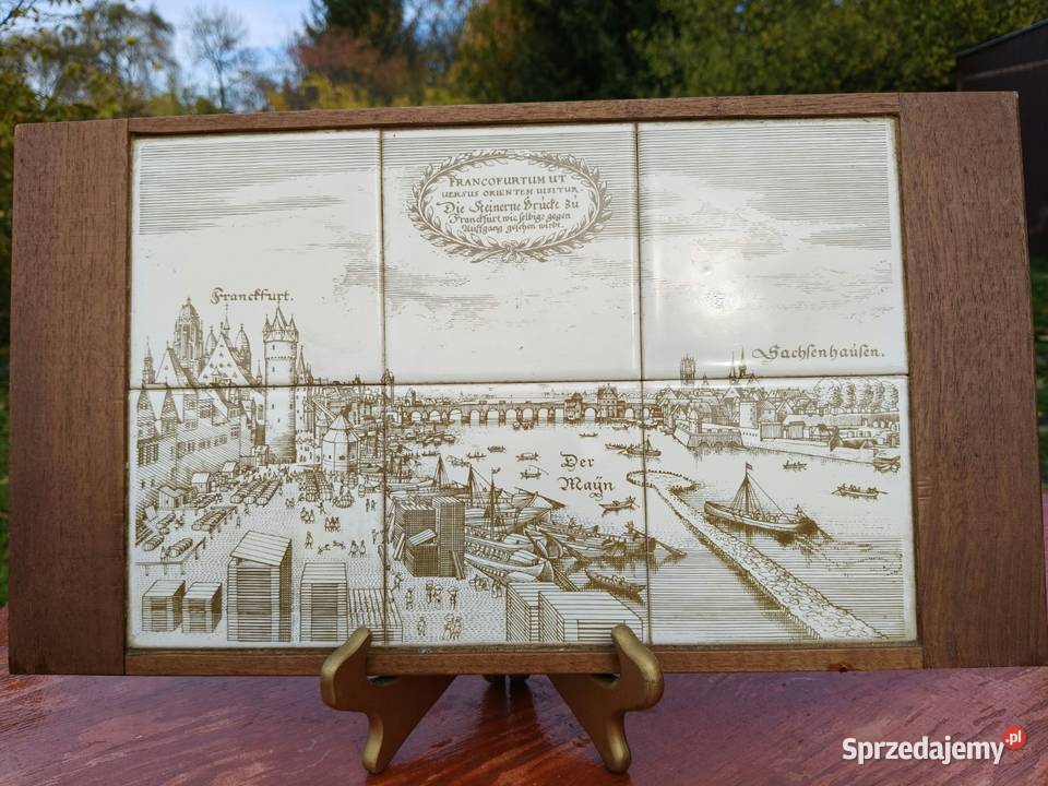 zabytkową panoramę Frankfurtu Menem z kamiennym Wrocław