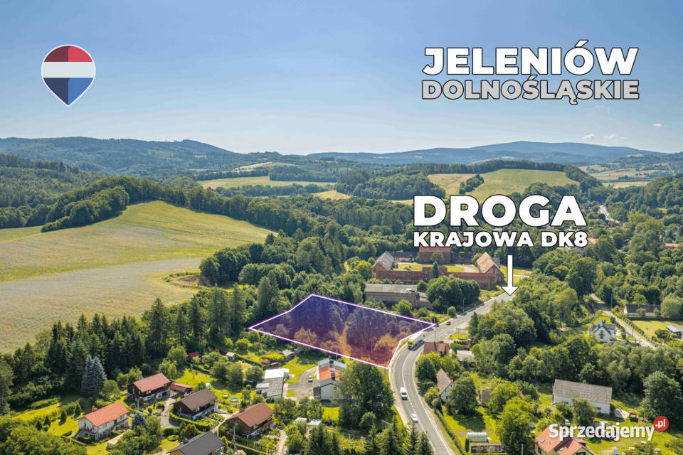 Na sprzedaż 3921 m DK8 z mediami Jeleniów