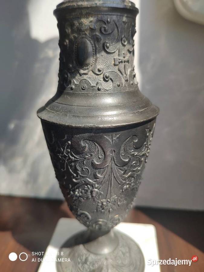 Stara francuska lampa naftowa XIX w marmur Kraków