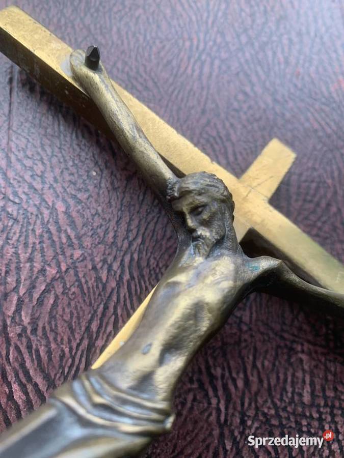 Krzyż na ścianę Mosiężny Antyki, Sztuka, Kolekcje łódzkie Łowicz