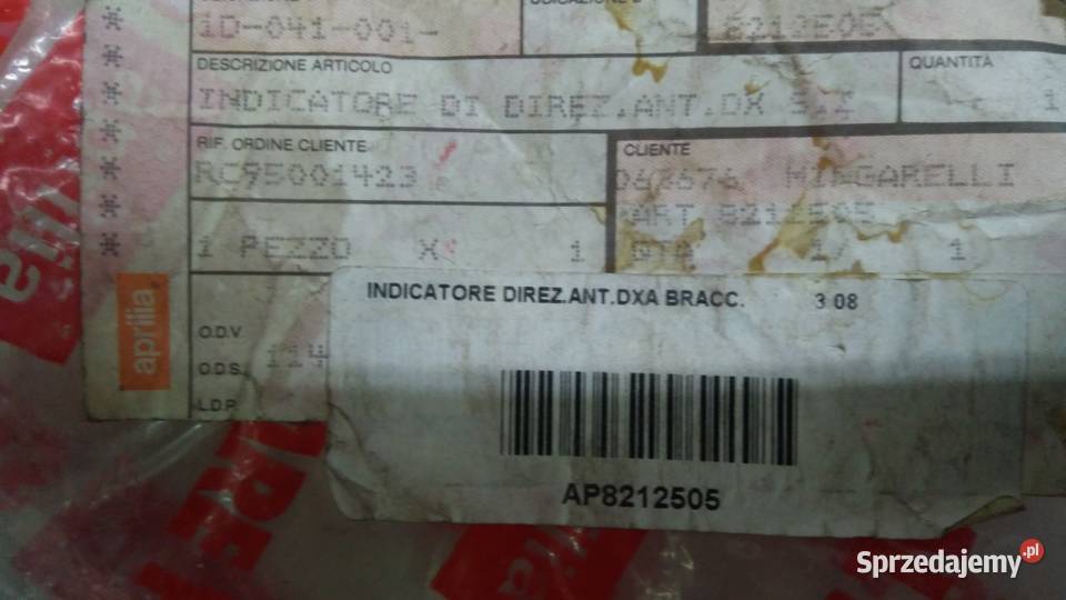 Kierunkowskaz przedni prawy ORGINAŁ Aprilia