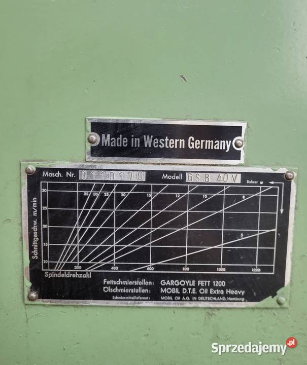 Wiertarka stołowa GILLARDON GB 40V Kożuchów