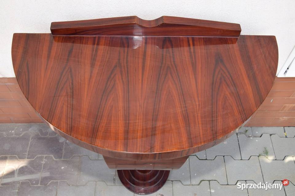 Drewniany Stolik Kawowy Art Deco Konsola Stół Kraków